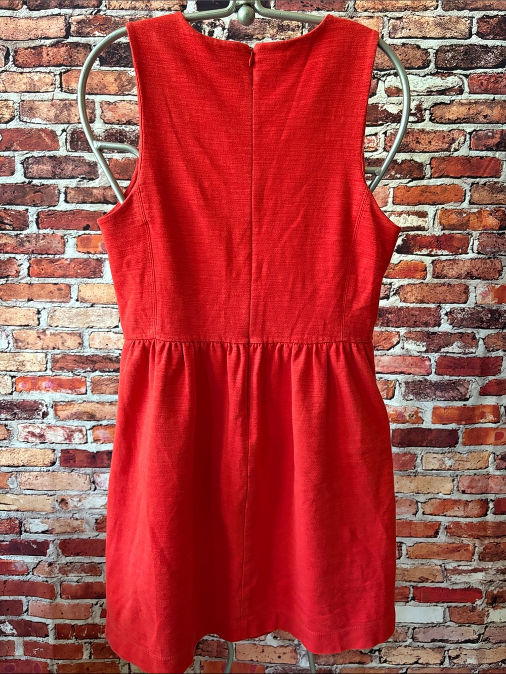 Madewell Light Red Sleeveless Mini Dress Cotton Preppy Size M - Picture 4 of 9